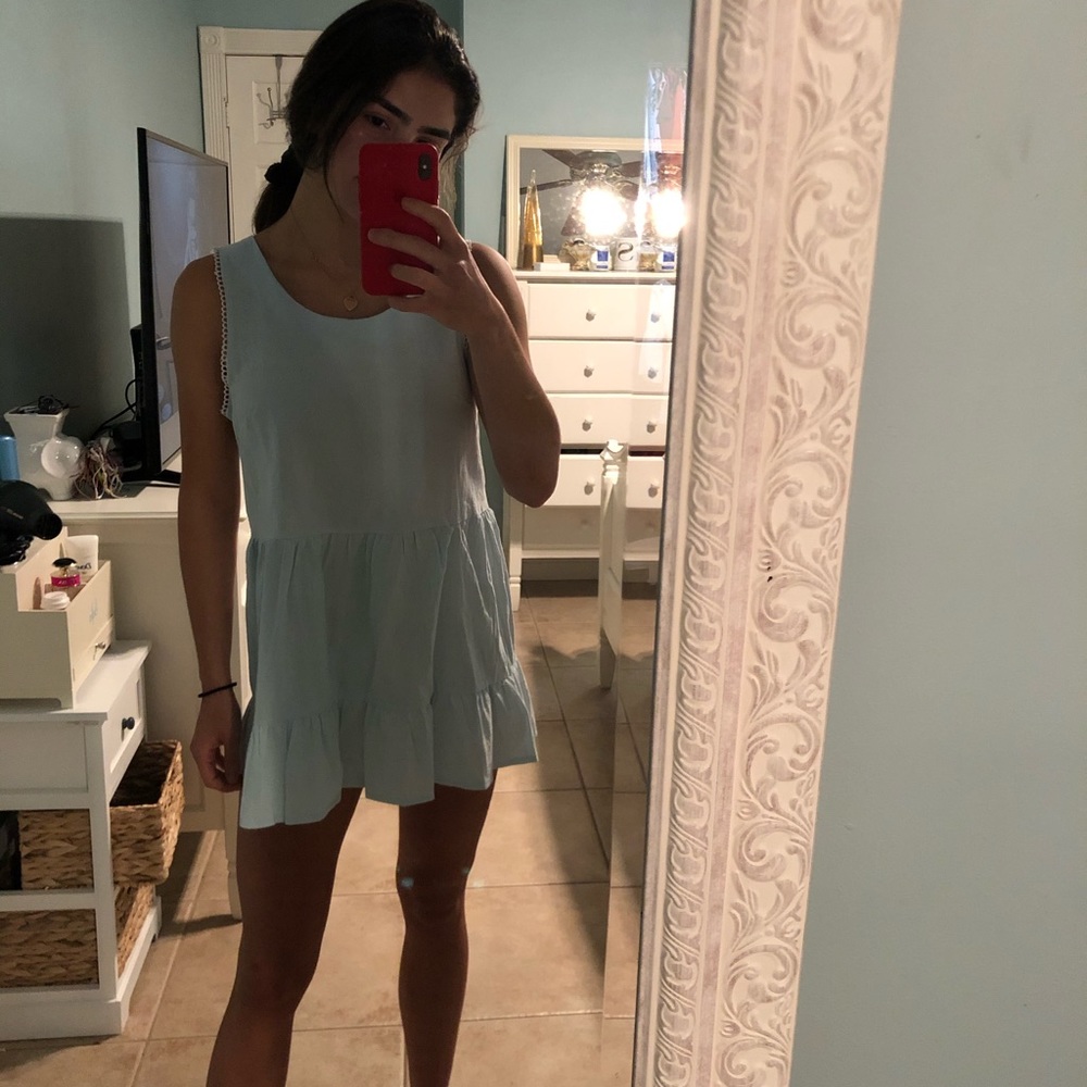 light blue dress